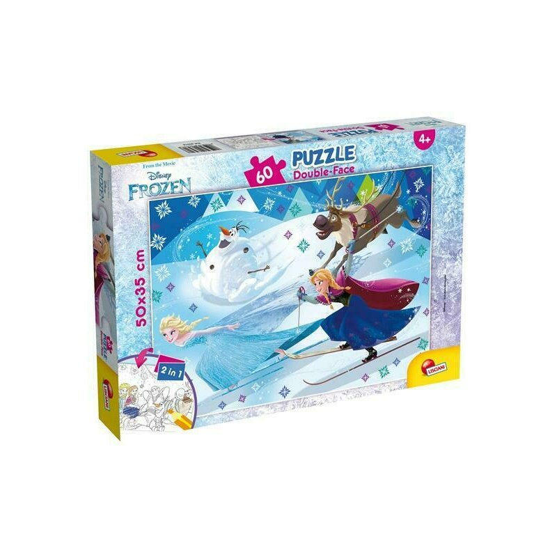 Puzzle personaje frozen la schi , puzzle copii , de colorat, piese 60