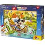 Lisciani - Puzzle personaje Mickey Mouse in jungla Maxi, Cu desen de colorat Puzzle Copii, piese 60 - 1