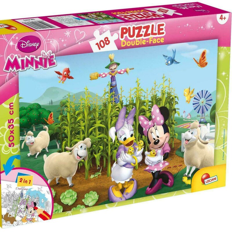 Puzzle personaje minnie si daisy in gradina , puzzle copii , de colorat, piese 108