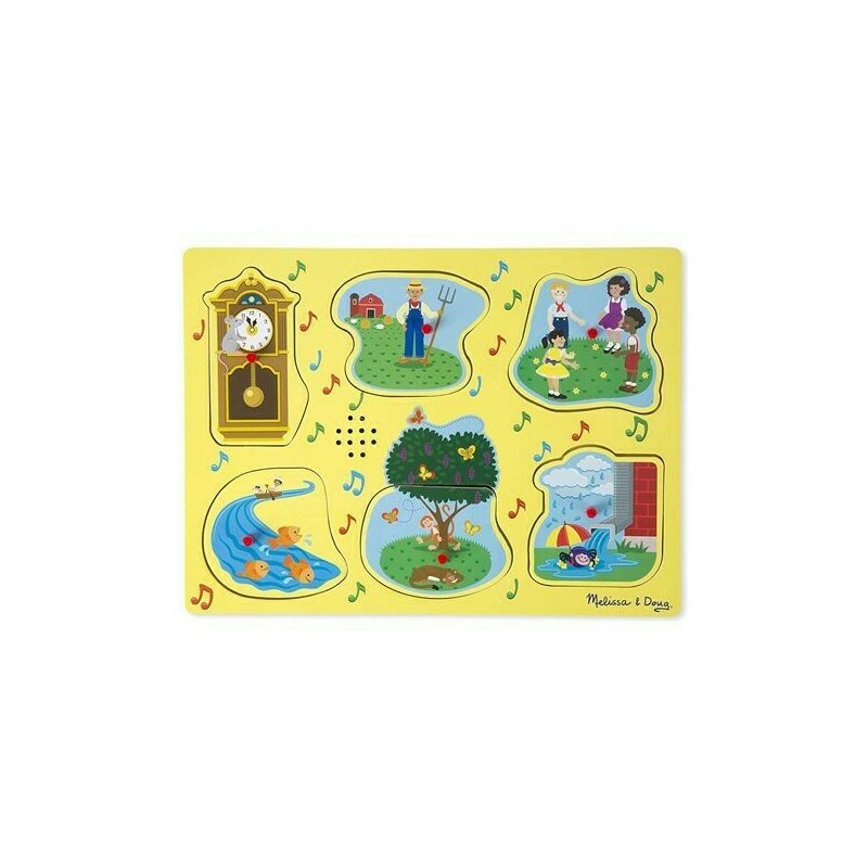 Melissa & doug - Puzzle de lemn cu sunete Cantecele copilariei