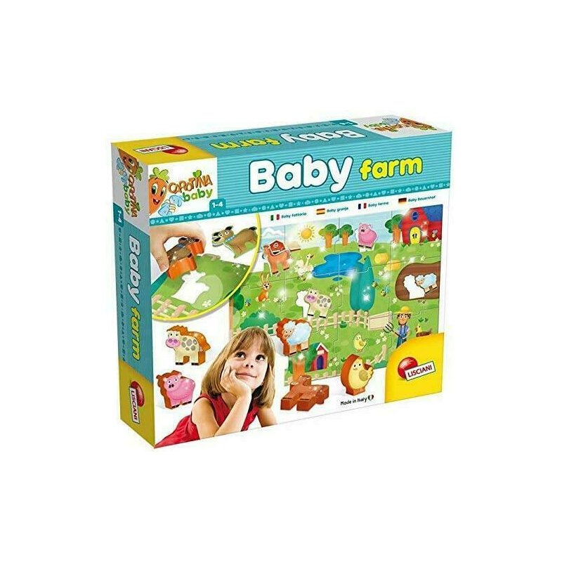 Lisciani - puzzle de podea - distractie la ferma (12 piese)