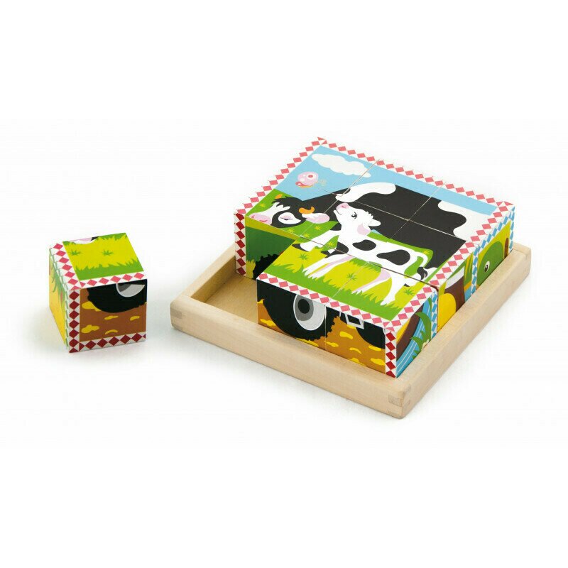 Viga - puzzle cubic , puzzle copii , 6 in 1, piese 9