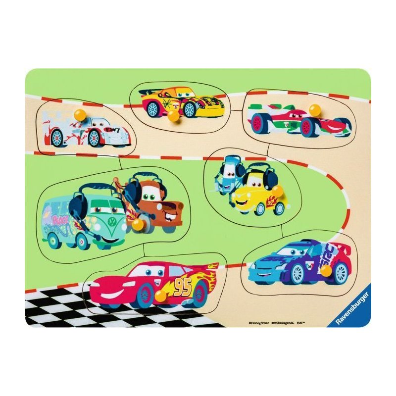 Ravensburger - puzzle din lemn cars, 7 piese