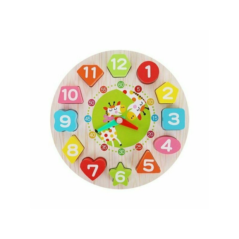 Iso trade - puzzle din lemn ceas , puzzle copii, piese 12