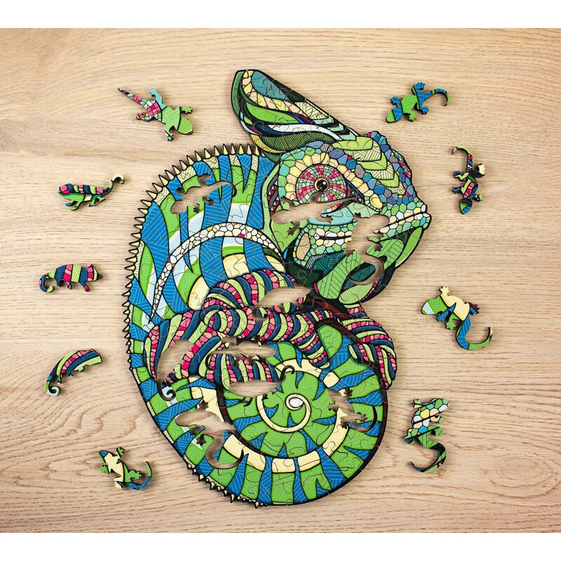 Puzzle din lemn, CHAMELEON, 111 piese @ EWA