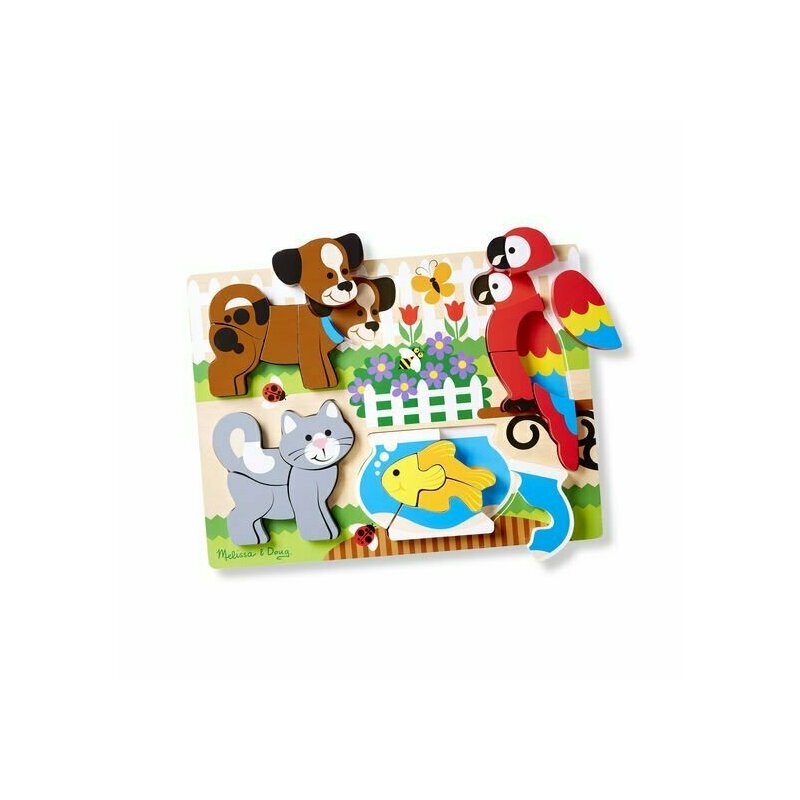 Melissa & Doug - Puzzle din lemn Prietenii mei Puzzle Copii, pcs 20