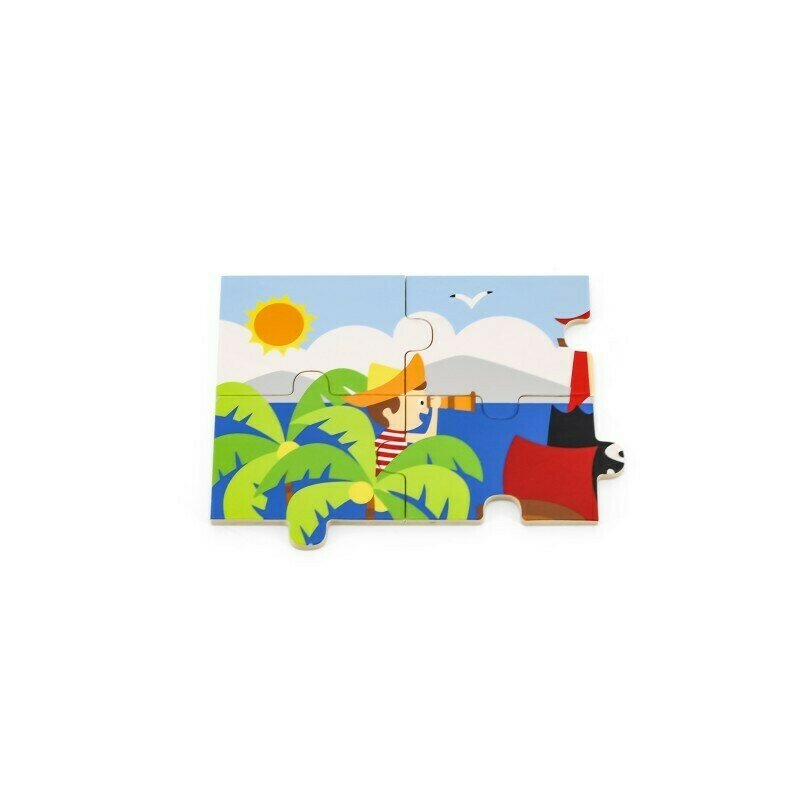 Viga - puzzle din lemn pirati , puzzle copii, piese 16