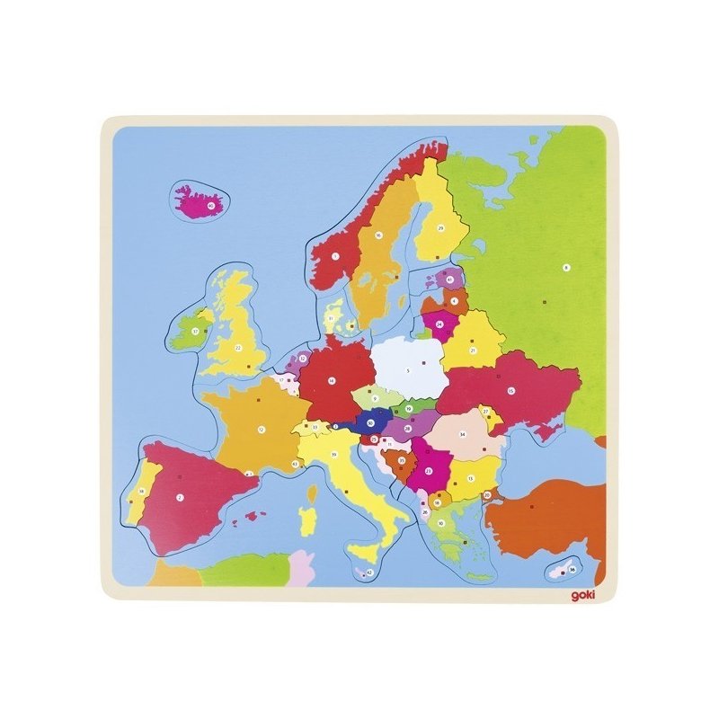 Goki - Puzzle din lemn Harta Europei