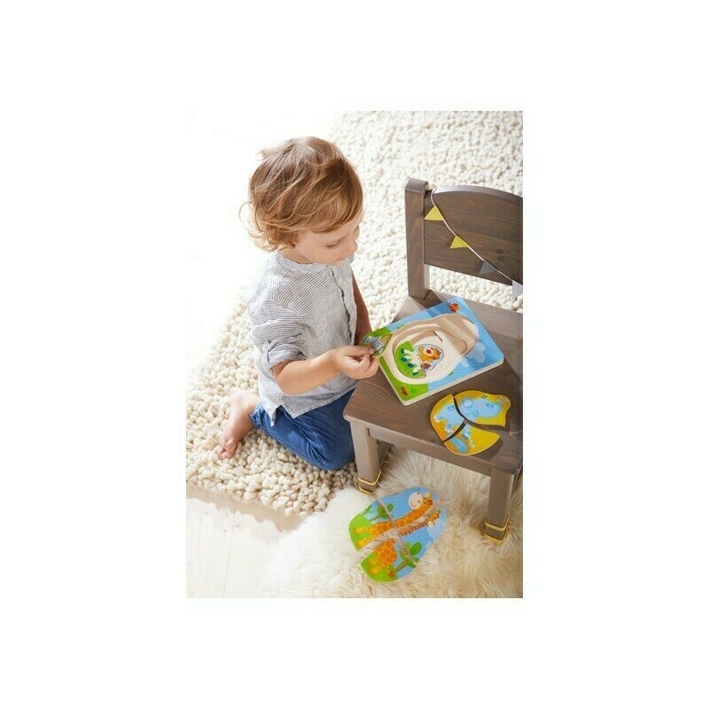 Haba - puzzle din lemn animale salbatice , puzzle copii , in straturi, piese 10
