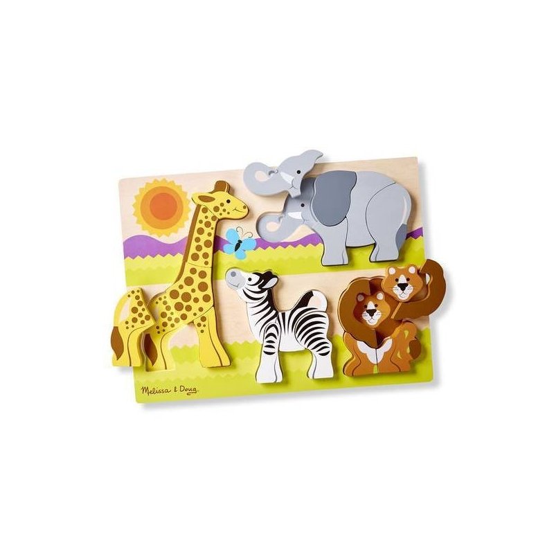 Melissa & doug - puzzle din lemn jumbo safari