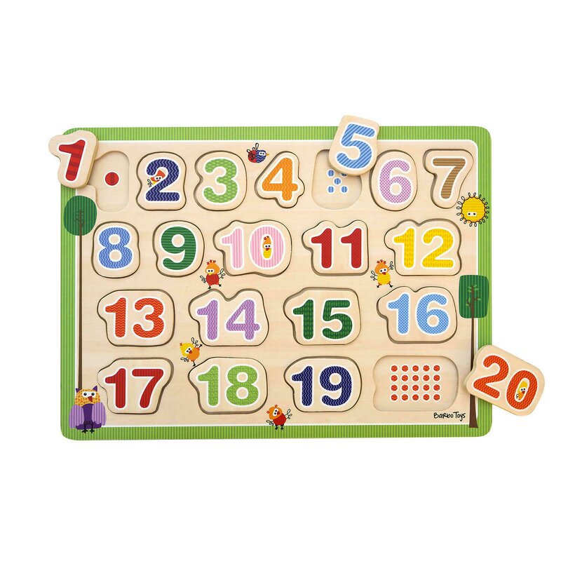 numerele in engleza de la 1 la 20 Puzzle din lemn - Numar de la 1 - 20