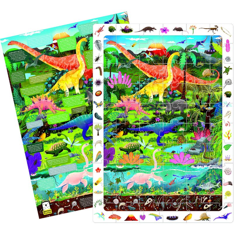 Banana panda - puzzle animale dinozauri 68x48 cm puzzle copii, piese 60