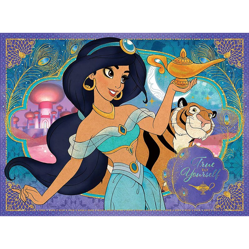 Ravensburger - puzzle personaje disney printesa jasmine puzzle copii, piese 100