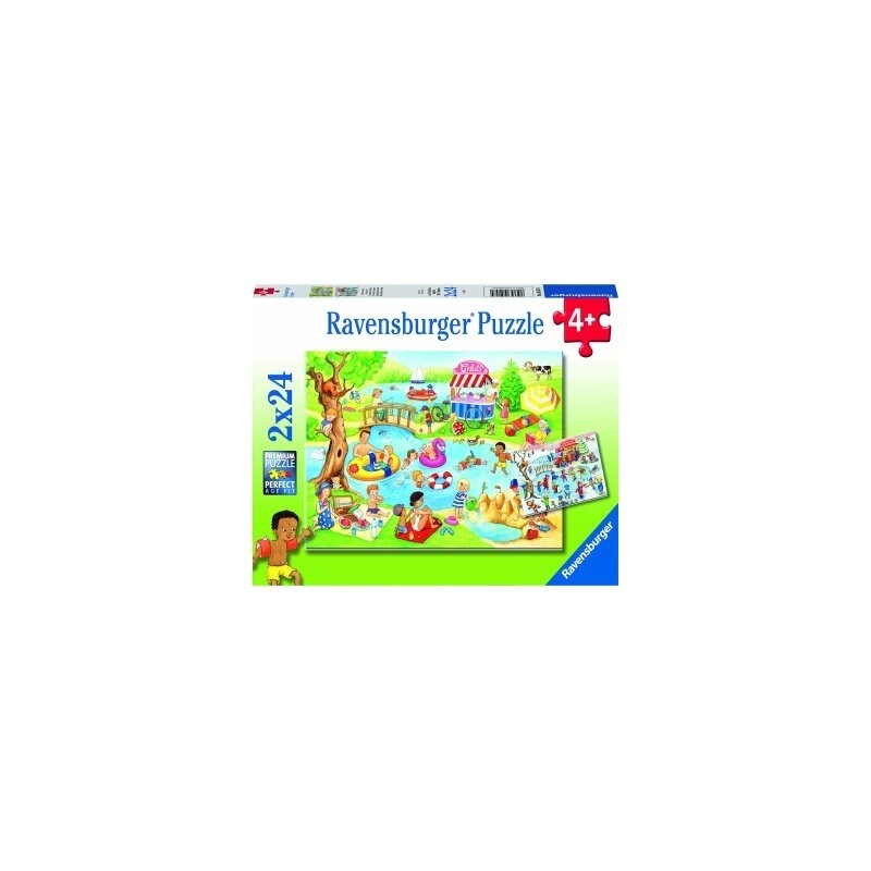 Ravensburger - puzzle distractie la lac, 2x24 piese