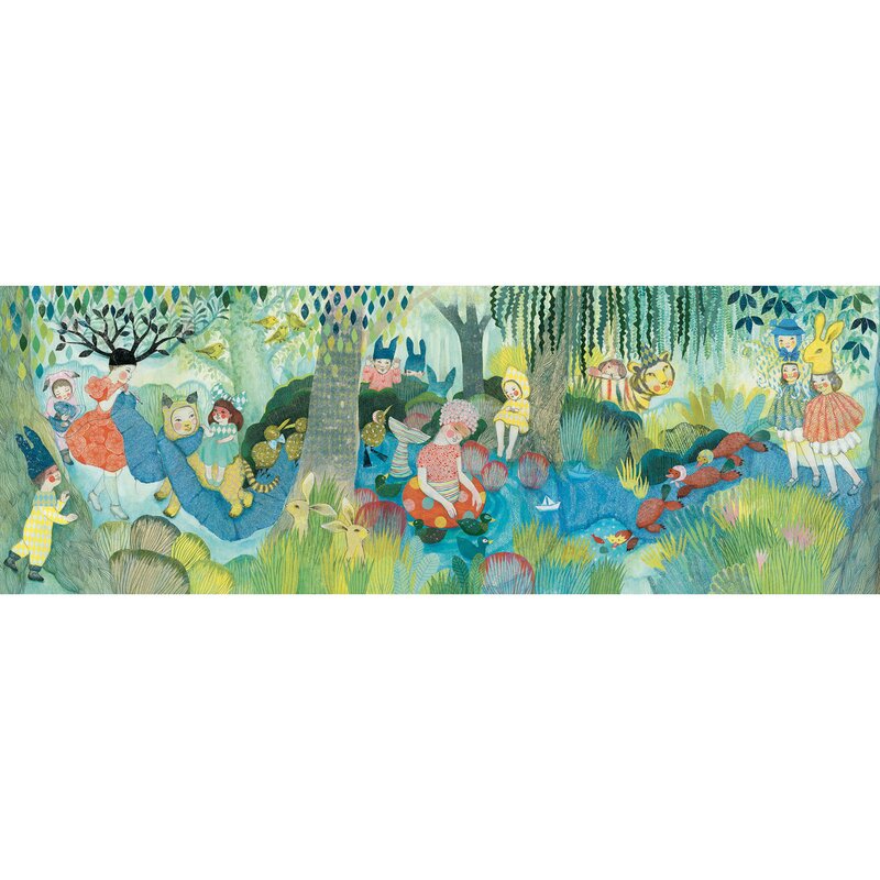Djeco - puzzle 350 pcs, river party- petrecere la rau
