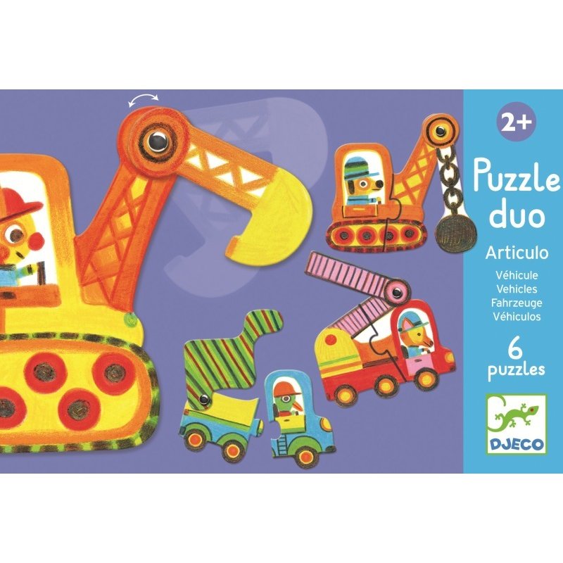 Djeco - puzzle duo mobil vehicule
