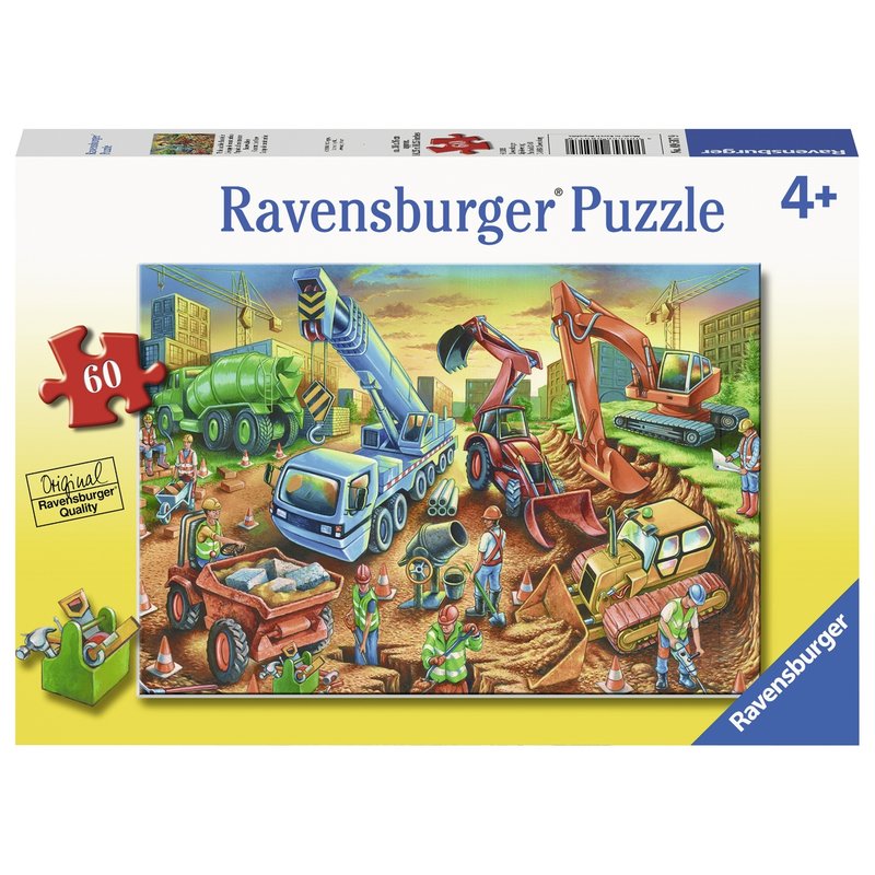 Ravensburger - Puzzle Echipa pe santier, 60 piese