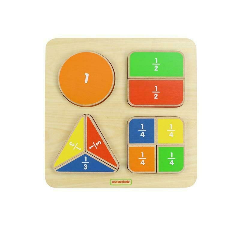 Masterkidz - puzzle fractiile (forme geometrice), din lemn, +2 ani,