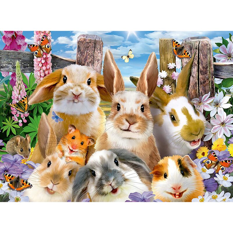 Ravensburger - puzzle animale iepurasi puzzle copii, piese 100