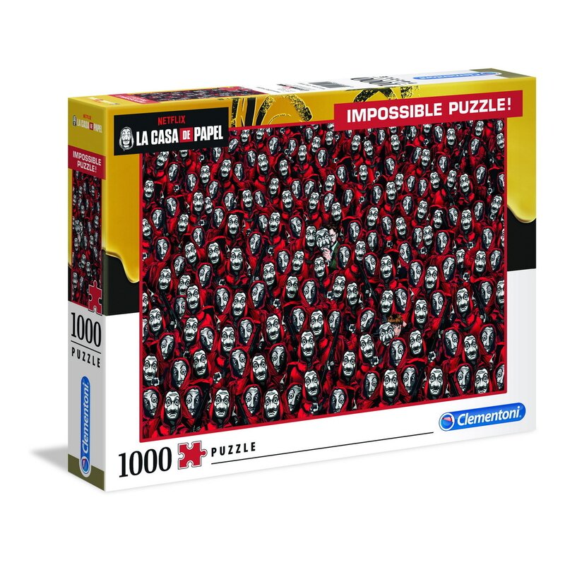 Clementoni - puzzle personaje impossible la casa de papel , puzzle adulti, piese 1000, multicolor