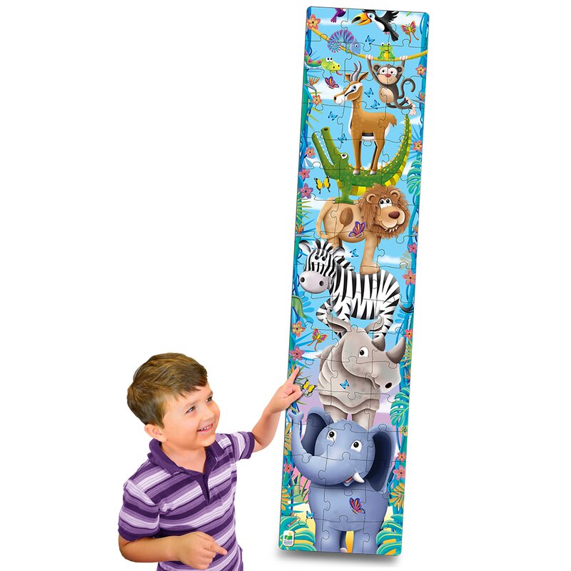 The learning journey - puzzle de podea animale de la mici la mari inalt puzzle copii, piese 50