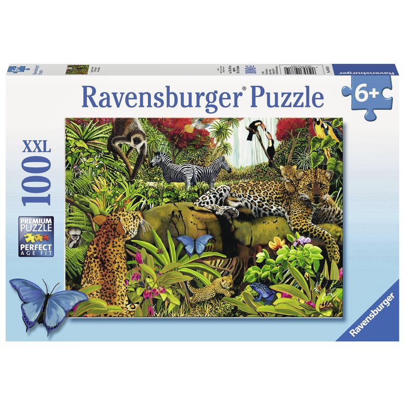 Ravensburger - Puzzle Jungla salbatica, 100 piese