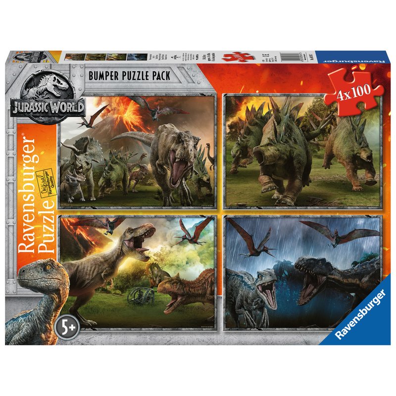 Ravensburger - Puzzle Jurassic World, 4x100 piese