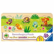 Puzzle Lemn Animalute, 5 Piese