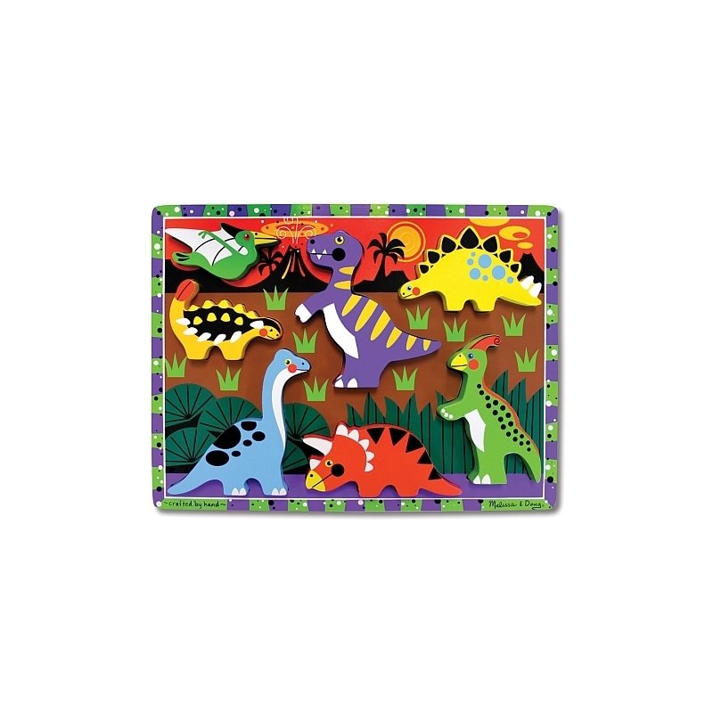 Puzzle lemn in relief Dinozauri Melissa and Doug