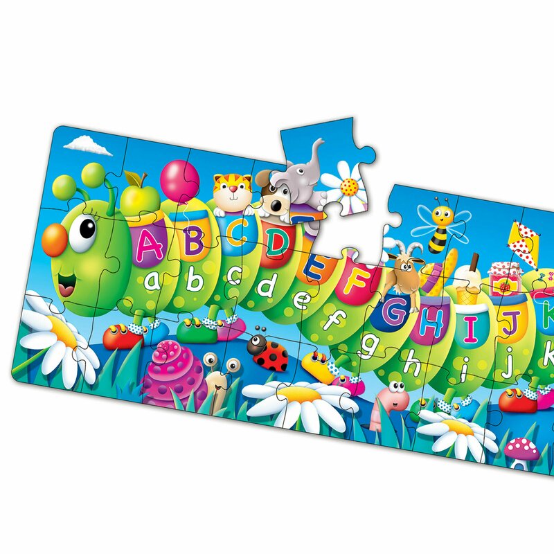 The learning journey - puzzle de podea omida abc in limba engleza, lung puzzle copii, piese 50