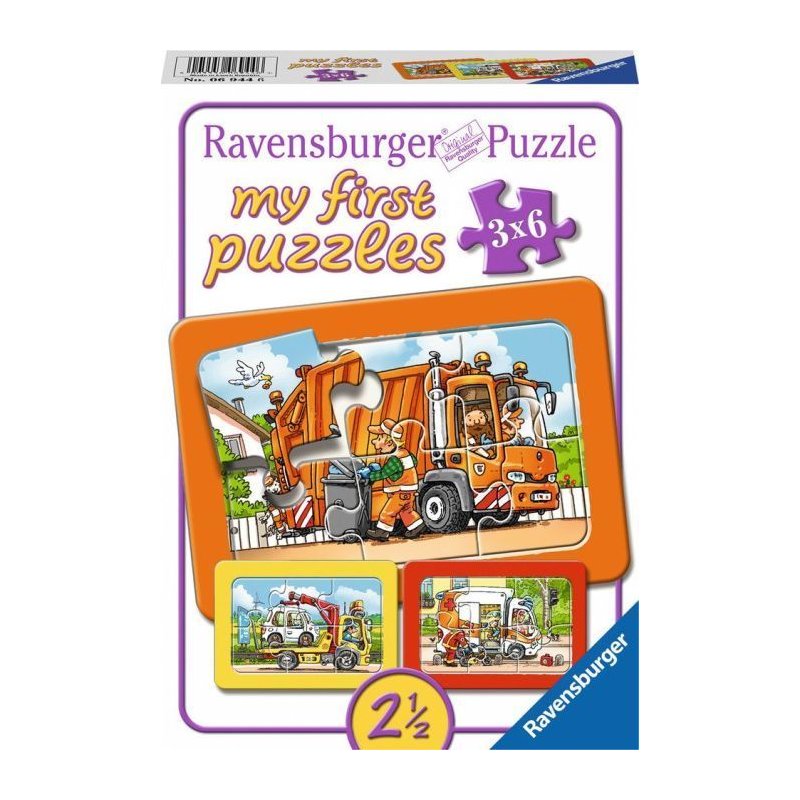 Ravensburger - Puzzle Masini, 3x6 piese