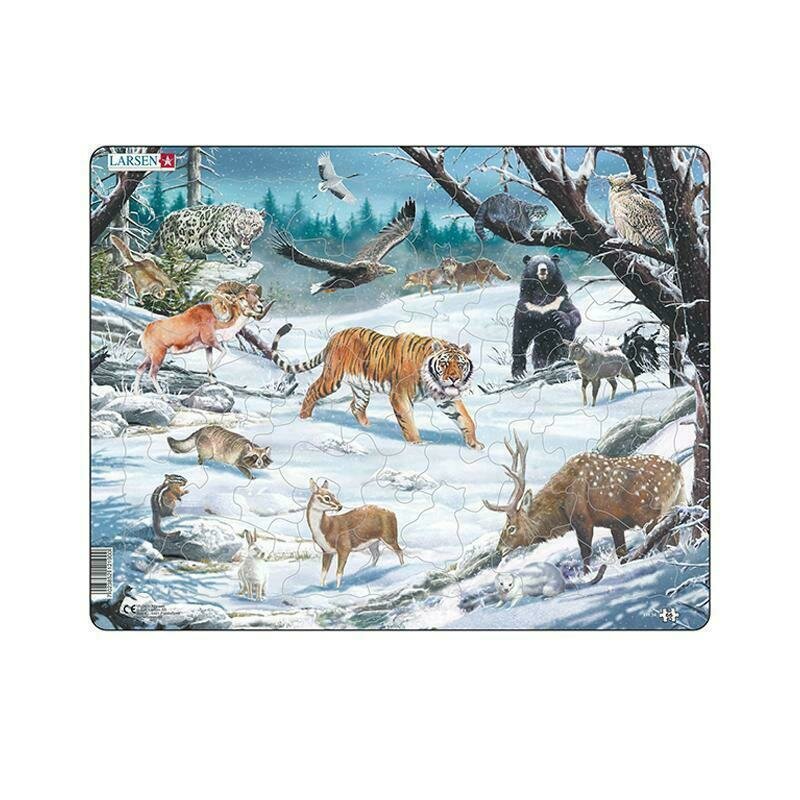 Larsen - puzzle maxi animale salbatice din siberia orientare tip vedere 66 de piese