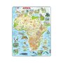 Puzzle maxi Harta Africii cu animale, orientare tip portret, 63 de piese, Larsen - 1