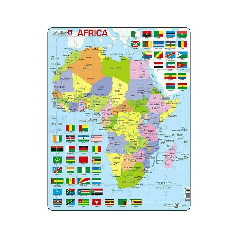 Larsen - Puzzle maxi Harta Africii, orientare tip portret, 70 de piese,