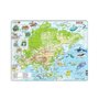 Puzzle maxi Harta Asiei cu animale, orientare tip vedere, 63 de piese, Larsen - 1