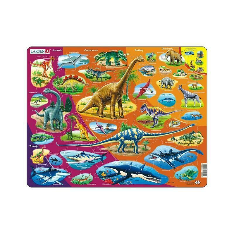 Puzzle maxi Istoria animalelor, orientare tip vedere, 85 de piese, Larsen