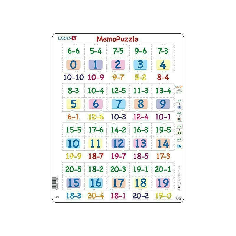 Larsen - puzzle maxi memo cu scaderi cu numere intre 0 si 20 orientare tip portret 40 de piese