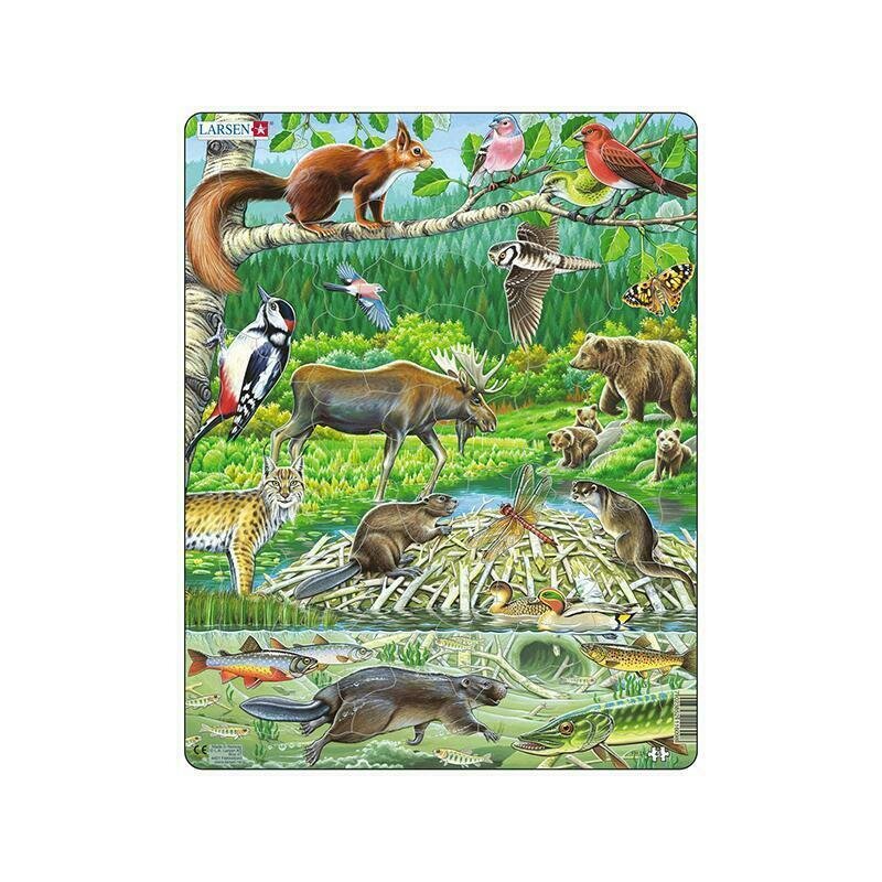 Larsen - puzzle maxi padure nordica orientare tip portret 45 de piese