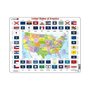 Larsen - Puzzle maxi Statele Unite ale Americii cu steaguri, orientare tip vedere, 70 de piese,  - 1