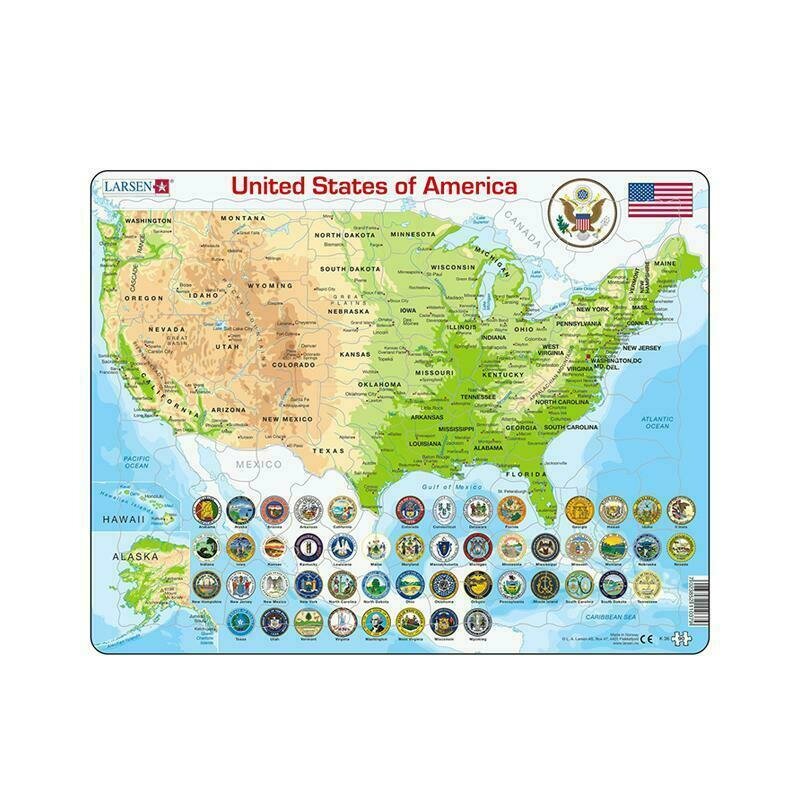 Larsen - puzzle maxi statele unite ale americii orientare tip vedere 90 de piese