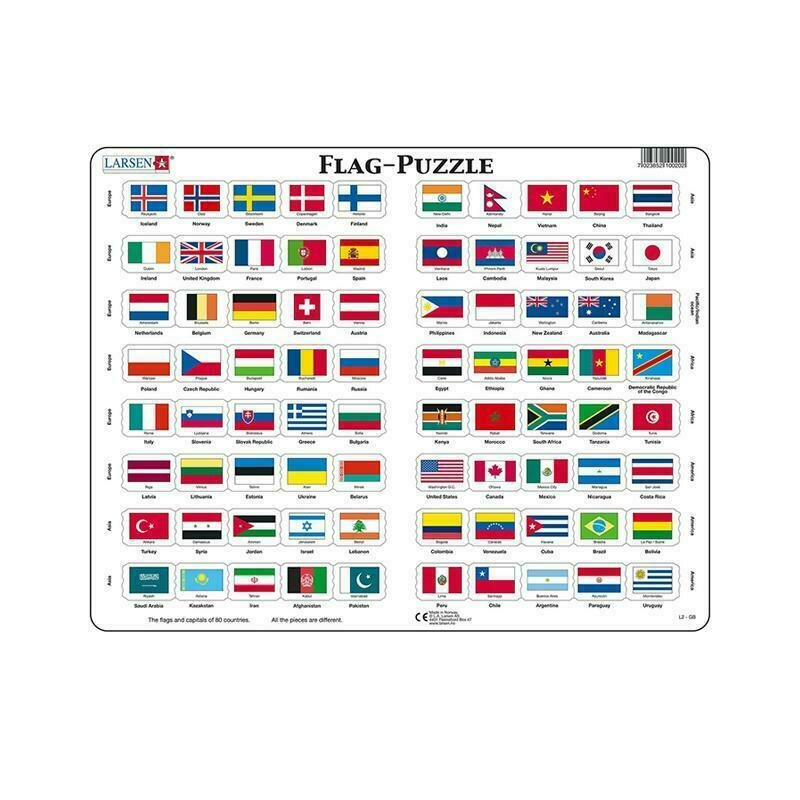 Larsen - puzzle maxi steaguri, orientare tip vedere, 80 de piese,