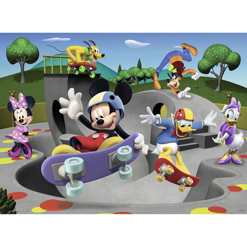 Ravensburger - puzzle personaje mickey cu skateboard puzzle copii, piese 100