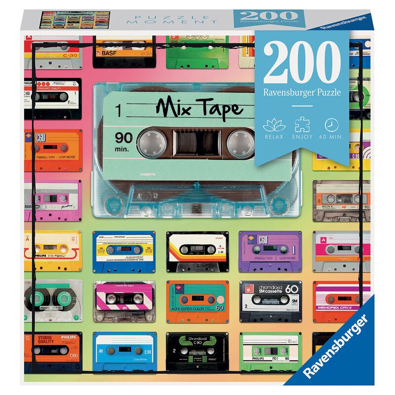 Ravensburger - puzzle abstract mix de casete puzzle copii, piese 200