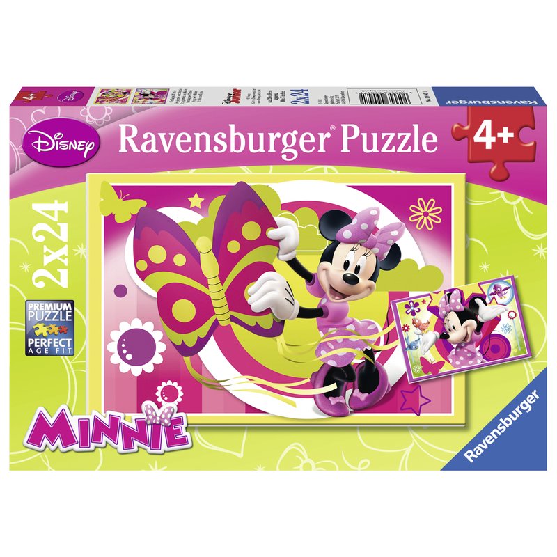 Ravensburger - Puzzle - O zi cu Minnie, 2x24 piese
