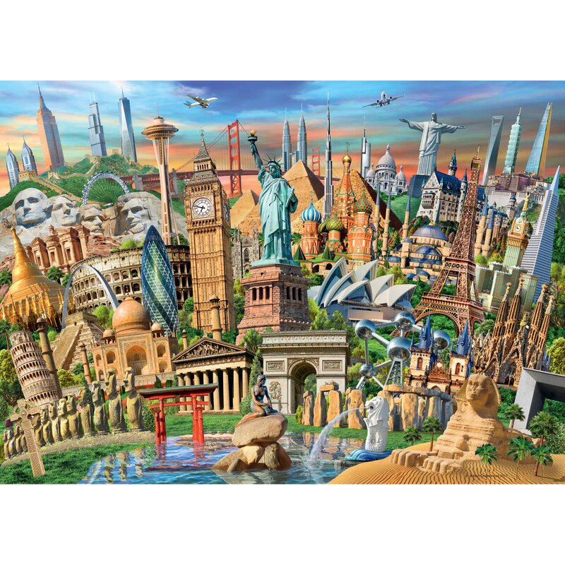 Ravensburger - puzzle peisaje obiective turistice puzzle adulti, piese 1000