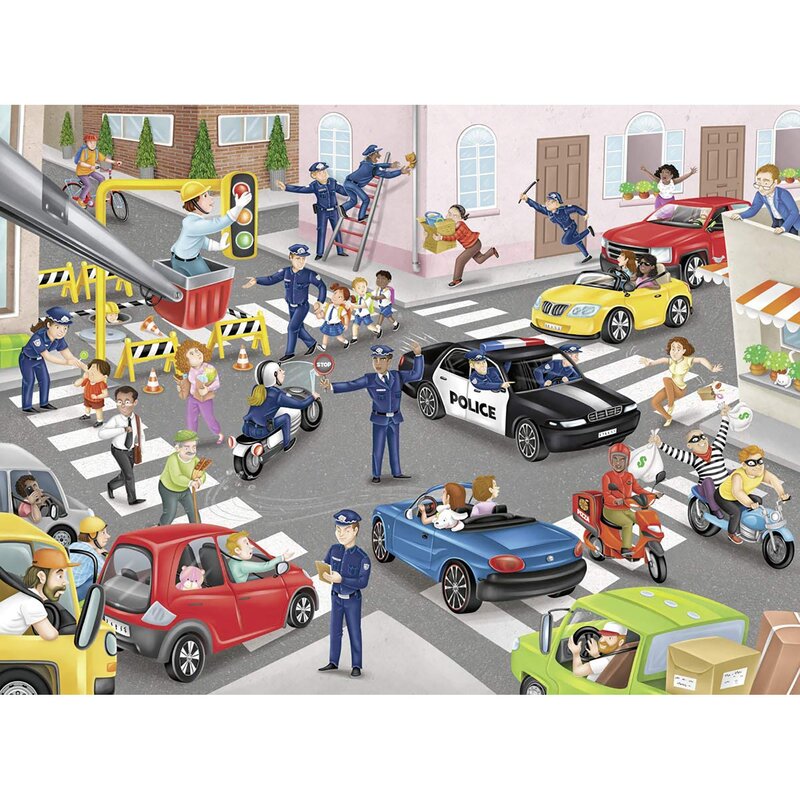 Ravensburger - puzzle educativ patrula de politie puzzle copii, piese 100