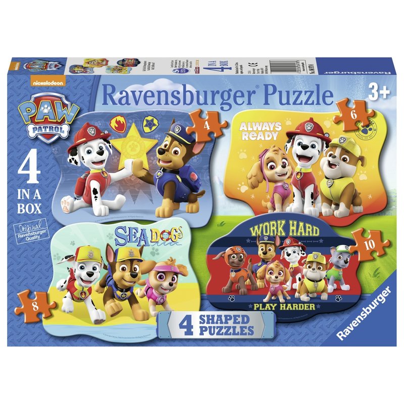 Puzzle Paw Patrol, 4/6/8/10 Piese