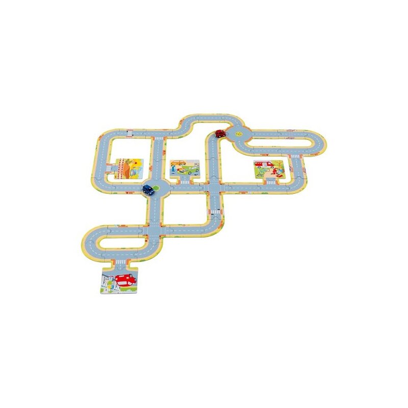 Goki - Puzzle pista de masinute cu doua vehicule