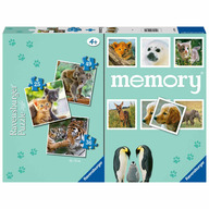 Puzzle si Joc Memory Animale, 25/36/49 Piese