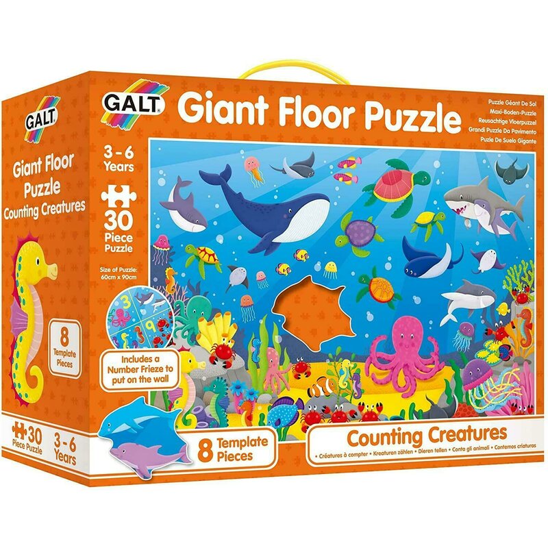 Galt - puzzle de podea numaram animalute marine , puzzle copii, piese 30